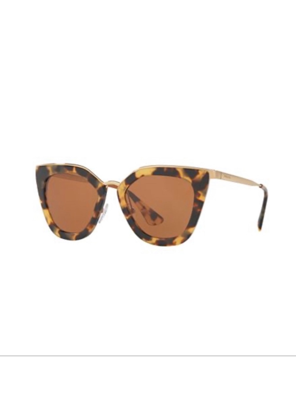 Prada Tortoiseshell Cat-Eye Sunglasses with Brown Gradient lens.